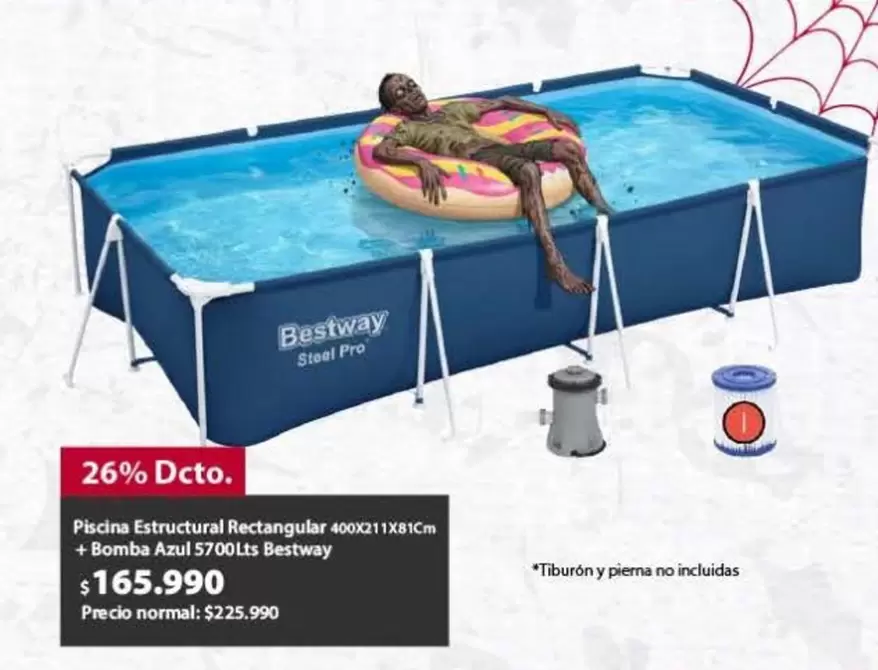 Bestway - Picina Estructura Rectangular 400x21/128 Cm + Bomba 240x1703l