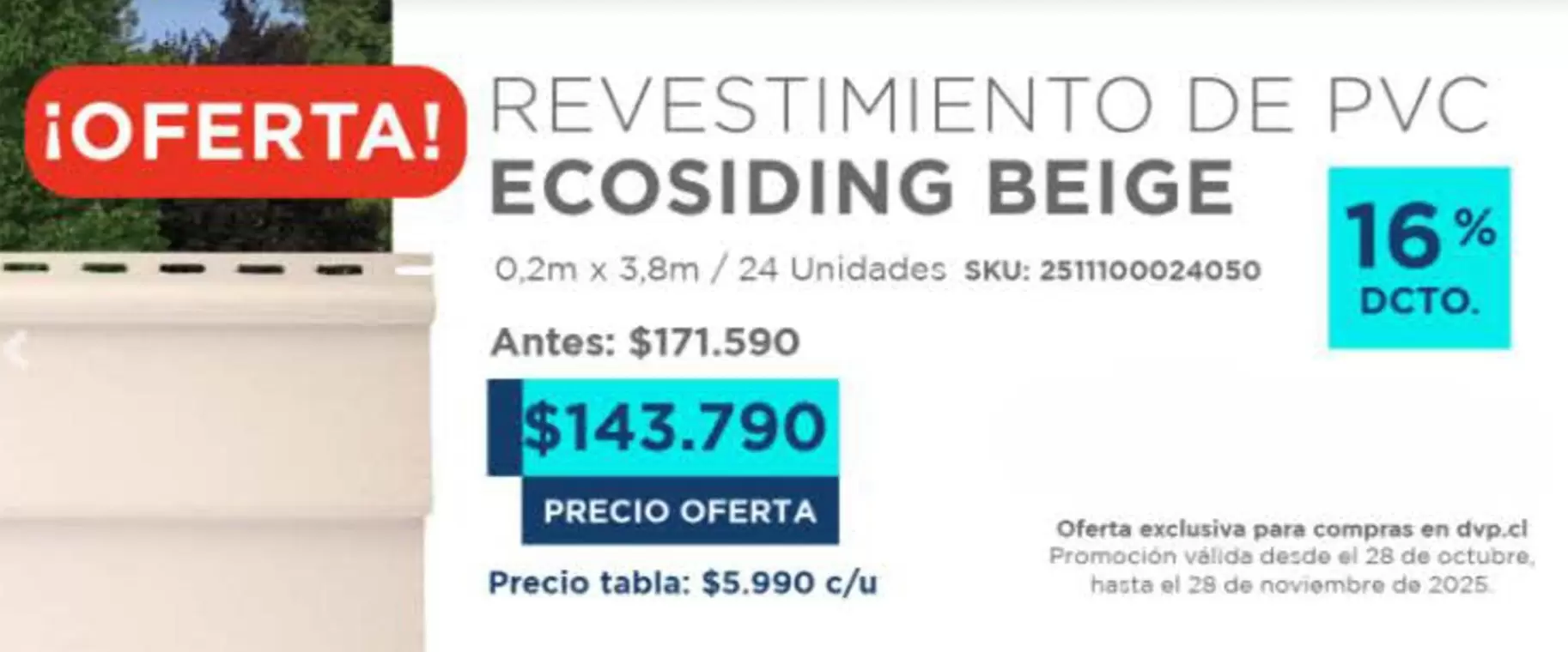 Revestimiento De Pvc Ecosiding Beige