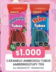 Ambrosoli - Caramelo  Tubos Ambberries/Flipy