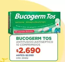 Bucogerm Tos Antitusivo-antiseptico 10 Comprimidos