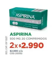 Aspirina - 500 Mg 20 Comprimidos