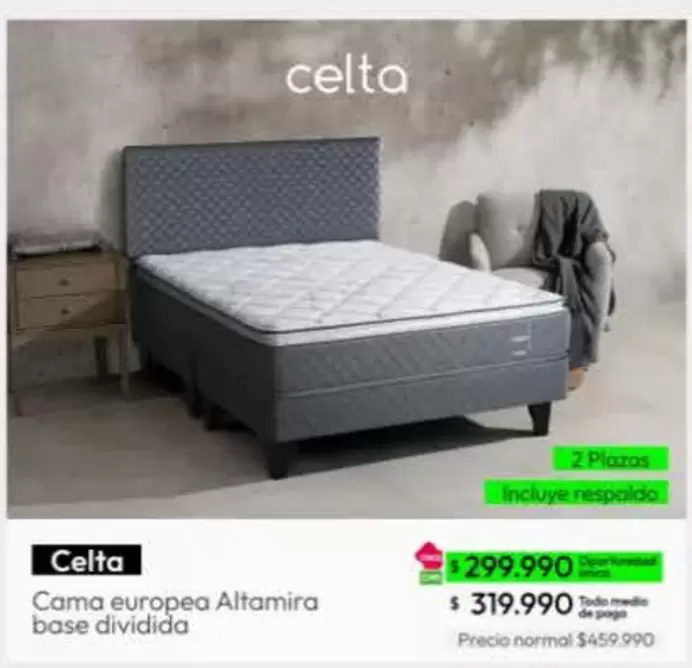 Celta - Cama Europea Altamira Base Dividida