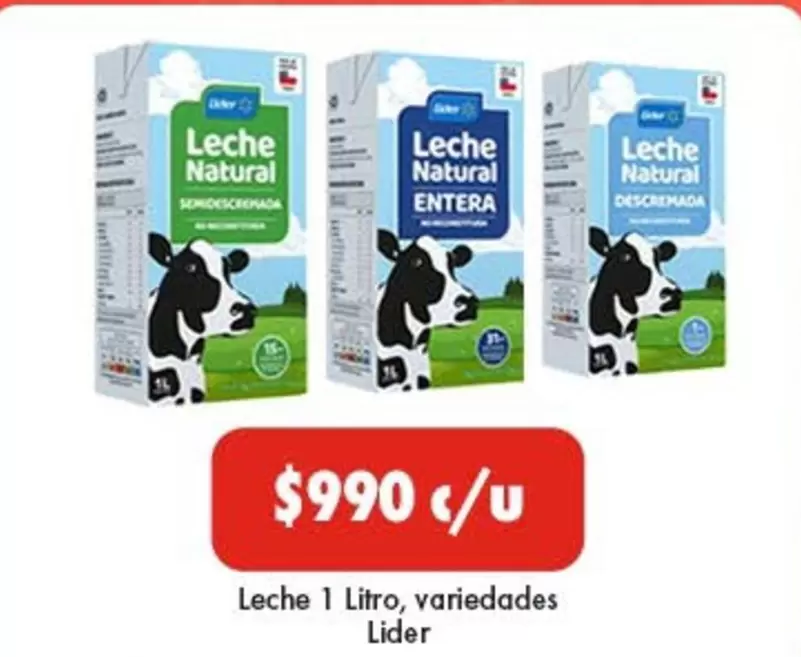 Lider - Leche 1 Litro, Variedades