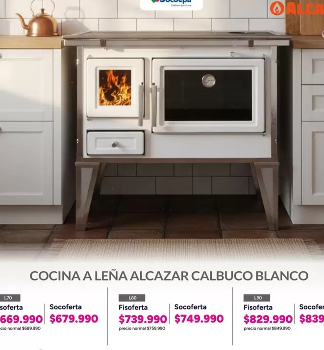Cocina A Leña Alcazar Calbuco Blanco