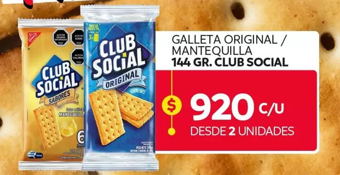 Club Social - Galleta Original/ Mantequilla