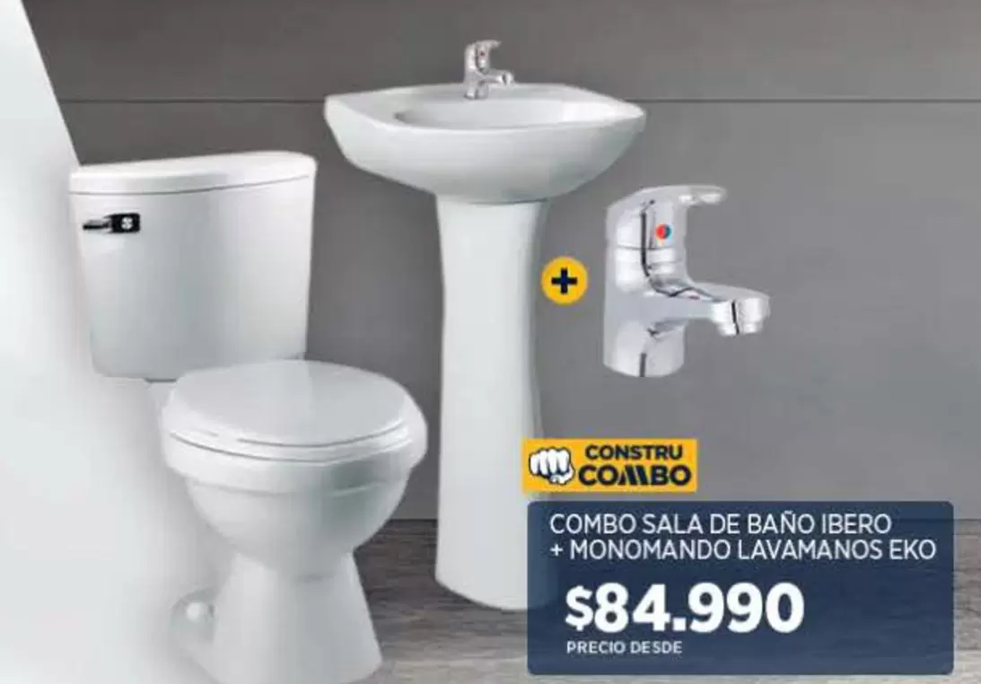 Combo Sala De Baño Ibero + Monomando Lavamandos Eko