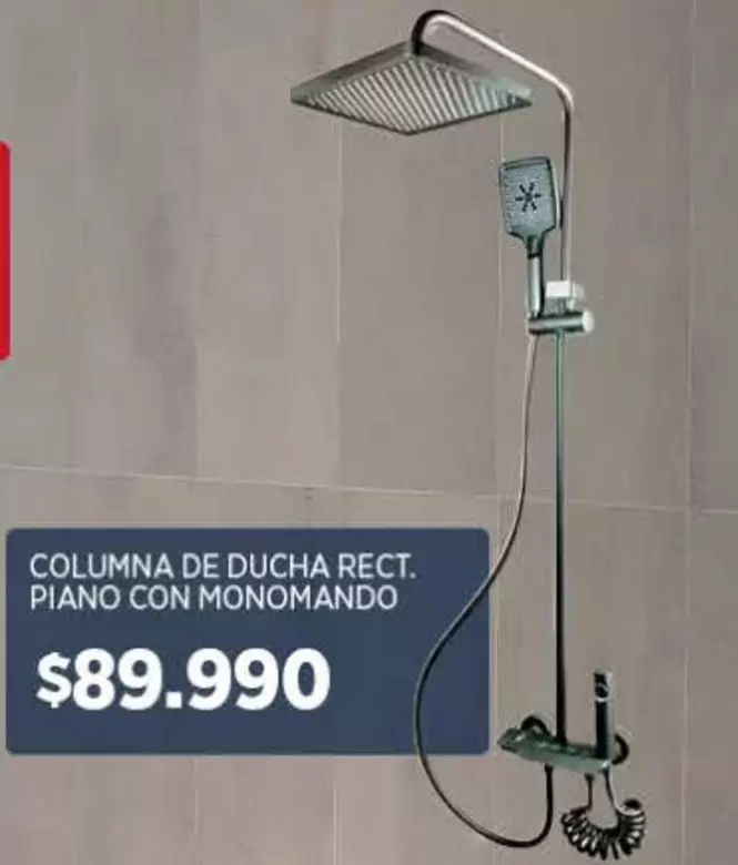 Columna De Ducha Rect. Piano Con Monmando