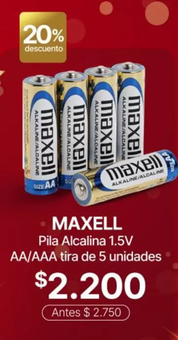Maxell - Pila Alcalina 1.5v Aa/aaa Tira