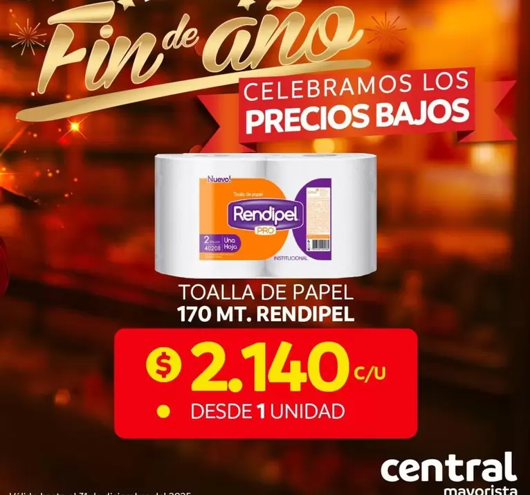 Toalla De Papel 170 Mt. Rendipel