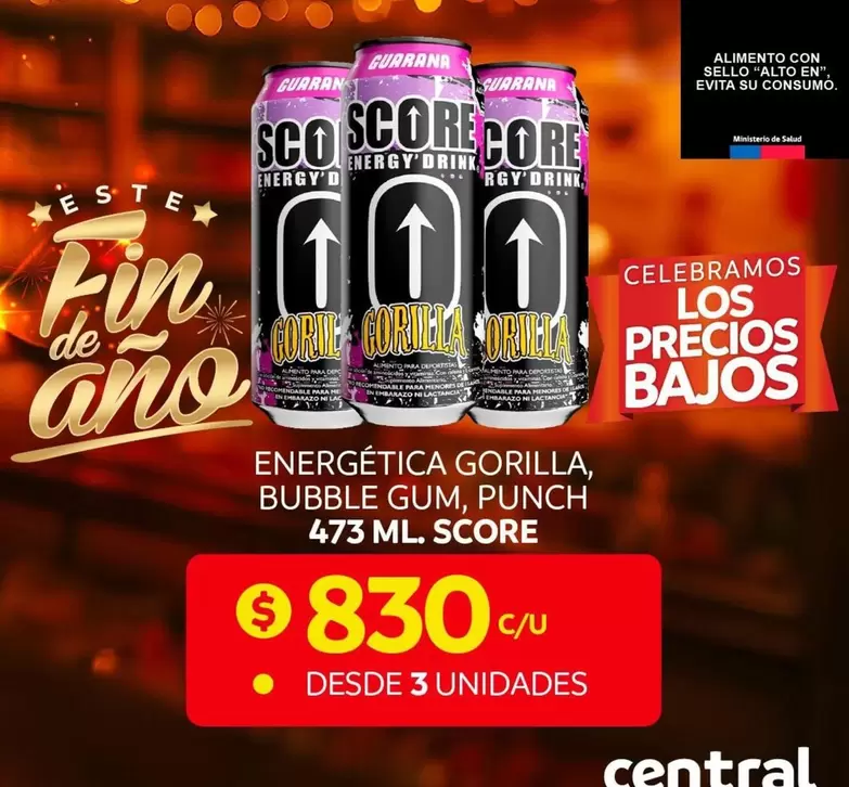 Score - Energética Bubble Gum, Punch