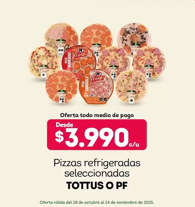 Tottus - Pizzas Refrigeradas Seleccionadas