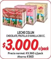 Colun - Leche Chocolate, Frutilla O Vainilla