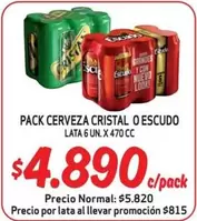Escudo - Pack Cerveza Cristal O
