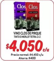 Clos de Pirque - Vino Tinto O Merlot Tetra