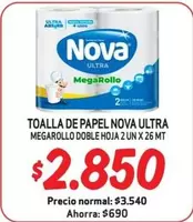 Nova - Toalla De Papel  Ultra Megarollo Doble Hoja