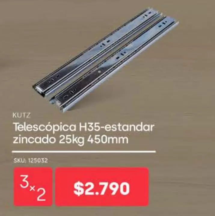 Telescopica H35-estandar Zincado