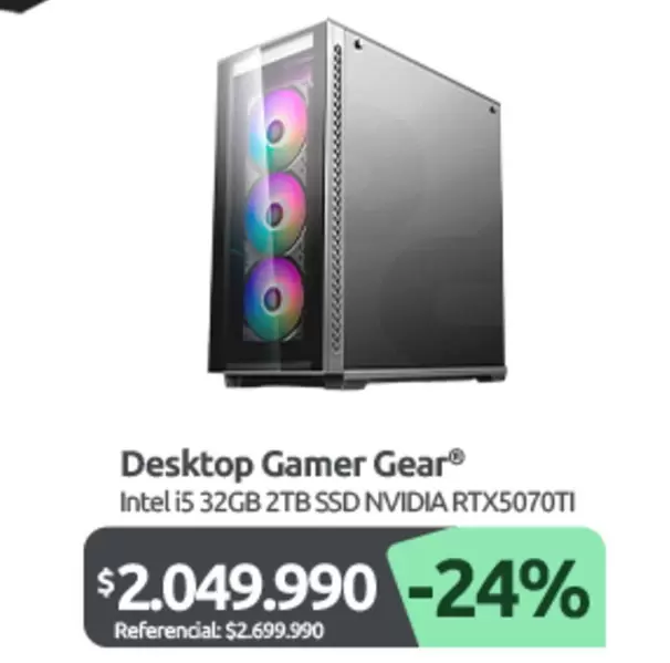 Intel - Desktop Gamer Gear I5 32gb 2tb Ssd Nvidia Rtx5070ti
