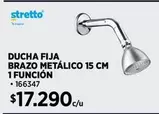 Ducha Fija Brazo Metálico 15 Cm 1 Función