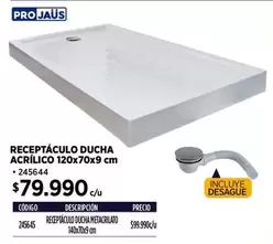 Receptáculo Acrilico 120x70x9 Cm