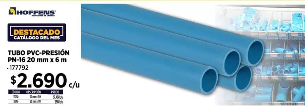Hoffens - Turo Pvc-presion Pn16 20 Mm X 6 M