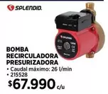 Splendid - Bomba Recirculadora Presurizadora