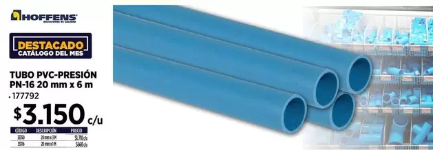 Hoffens - Tubo Pvc-presion Pn16 20 Mm X 6 M