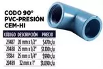 codo - Pvc-presion Cem-hi
