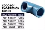 codo - Pvc-presion Cem-hi