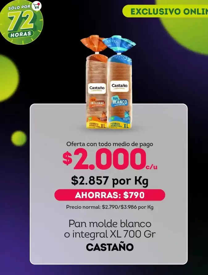 Castaño - Pan Molde Blanco O Integral