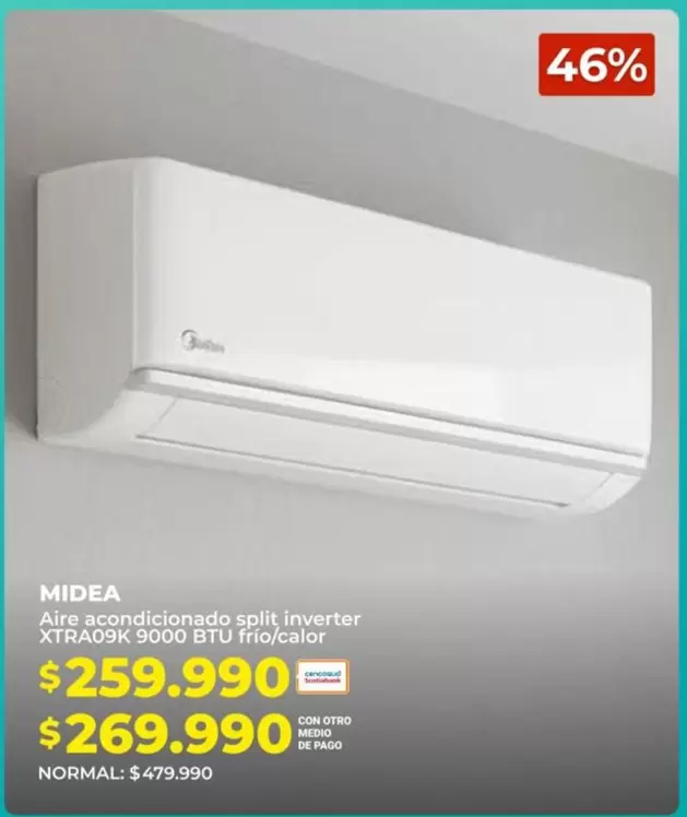 Midea - Aire Acondicionado Split Inverter Atra09kx 3000 Btl Uhrofactor