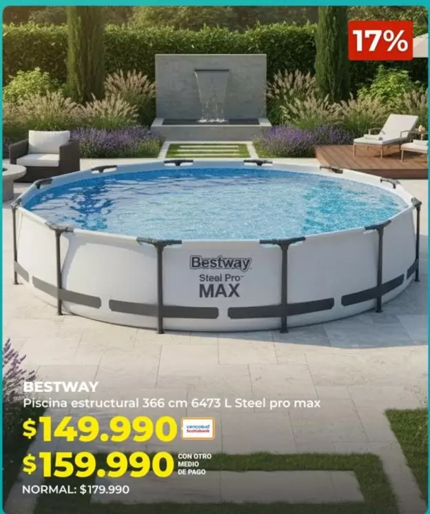 Bestway - Piscina Estructural 366 Cm 6473 L Steel Pro Max