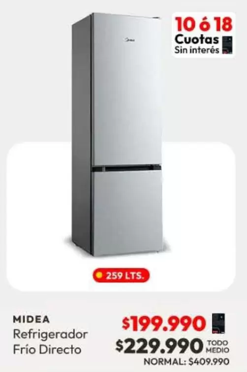 Midea - Refrigerador Frio Directo