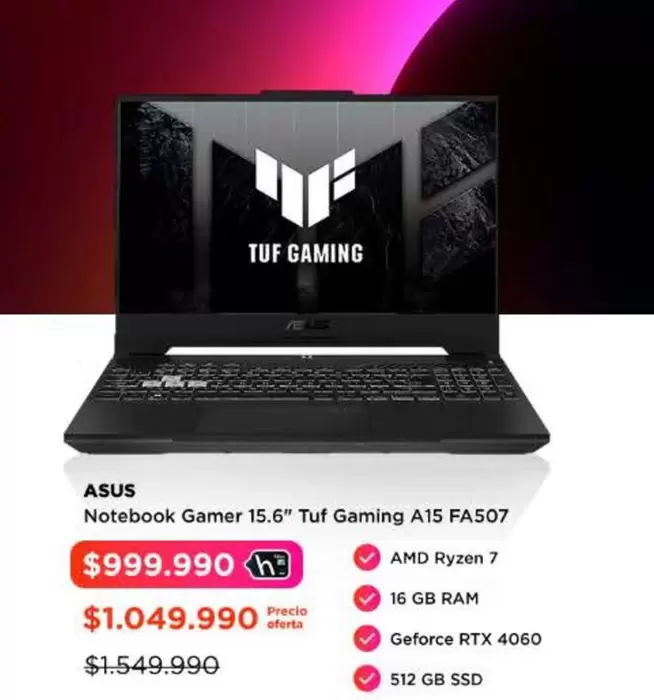 Asus - Notebook Gamer 15.6" Tuf Gaming A15 Fa507