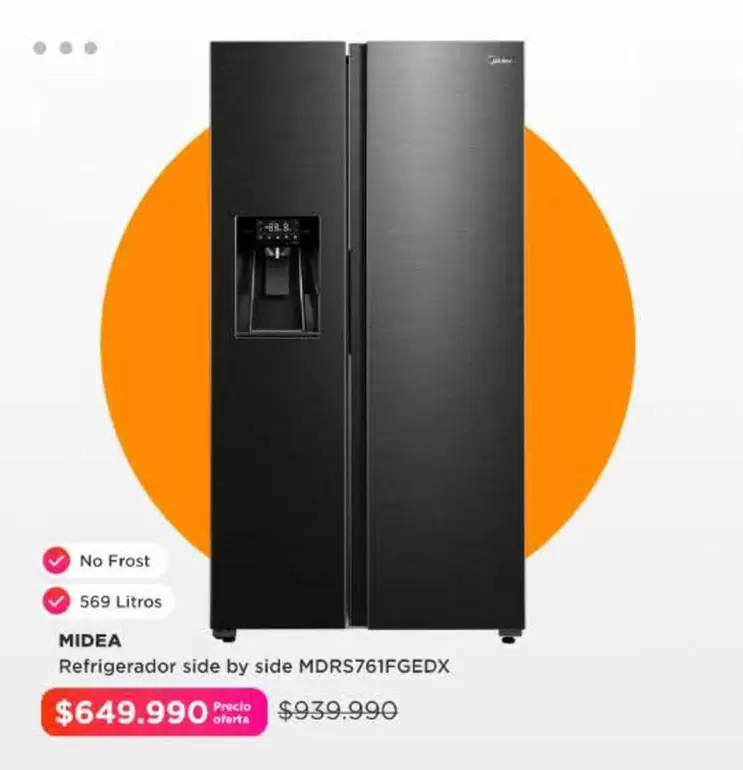 Midea - Refrigerador Side By Side Mdrs76ifgedx