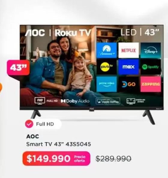 AOC - Smart Tv 43" 43S5045