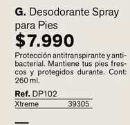 Xtreme - Desodorante Spray Para Pies