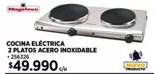 Magefesa - Cocina Electrica 2 Platos Acero Inoxidable