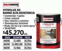 Chilcorrofin - Vitrolux 60 barniz alta resistencia