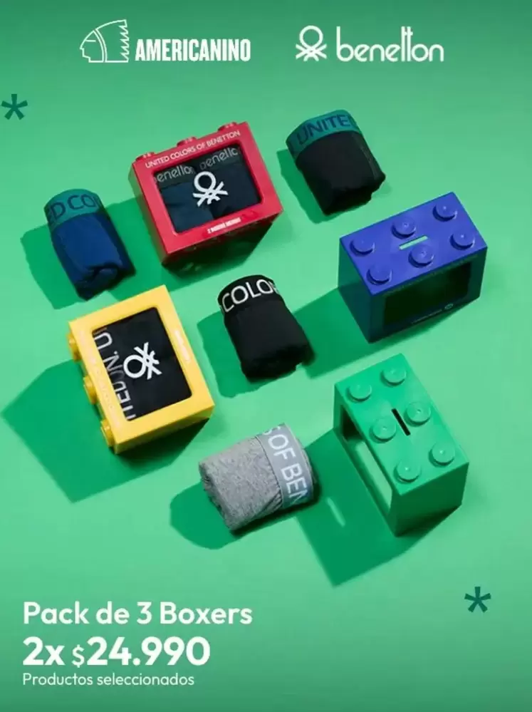 United Colors of Benetton - Pack De 3 Boxers