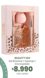 Beauty 100 - Set Brochas + Esponja + Encrespador
