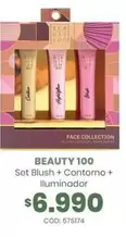 Beauty 100 - Set Blush + Contorno + Illuminador