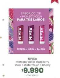 Nivea - Protector Labial Blackberry Shine + Watermelon + Cherry