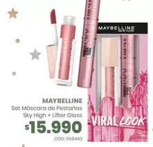 Maybelline - Set Mascara De Pestañas Sky High + Lifter Gloss