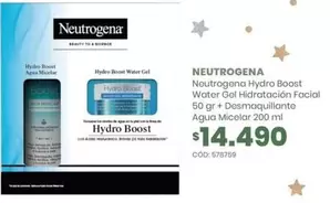 Neutrógena - Neutrogena Hydro Boost Water Gel Hidratacion Facial + Desmaquillante