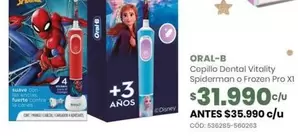 Oral B - Cepillo Dental Vitality Spiderman O Frozen Pro Xl