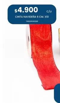 Cinta Navidena 6 Cm X10