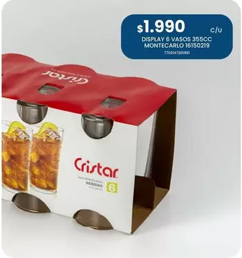 Cristar - Disisula Y 8 Vasos 355cc Montecarlo
