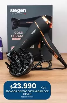 Siegen - Secador De Pelo 3035 Negro Dor