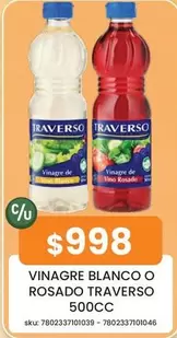 Traverso - Vinagre Blanco O Rosado  500cc
