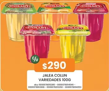Colun - Jalea  Variedades